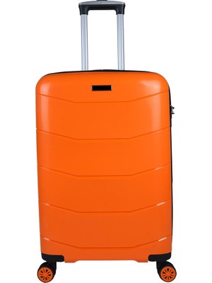 Bagacar Ultra Hafif Kırılmaz Silikon Kabin Boy Valiz Turuncu+Etiket Hediyeli!