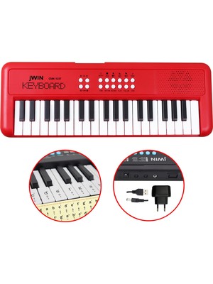 Jwin CMK-1237 37 Tuşlu Elektronik Org (Etiket. Adaptör Hediye) - Kırmızı