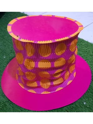 Fun World PEMBE Karton Şapka Silindir