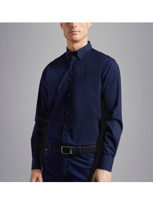 Paul & Shark  Erkek Uzun Kol Slim Fit Gömlek Yaka Günlük Lacivert Gömlek C0P3031-130