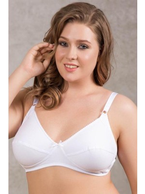 Anıl Kadın Balenli Pamuklu Desteksiz Dolgusuz Klasik Günlük Sütyen 512 Beyaz - 85B