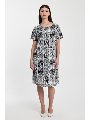 Alexander Gardi Yandan Cepli Bisiklet Yaka Desenli ELBİSE(B24-45702)
