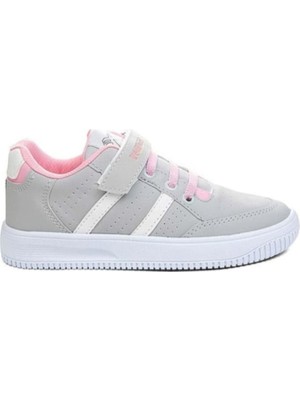 Meliten Kids Kız Çocuk Anatomik Ultra Hafif Taban Sneaker Su Geçirmez Spor Ayakkabı Buz Gri-Pembe