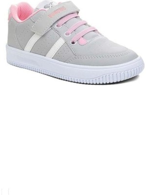 Meliten Kids Kız Çocuk Anatomik Ultra Hafif Taban Sneaker Su Geçirmez Spor Ayakkabı Buz Gri-Pembe