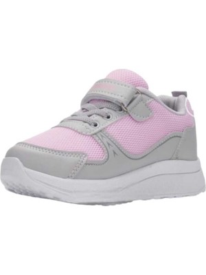 Meliten Kids Hunter Sneaker Esnek Hafif Rahat Çocuk Spor Ayakkabı Tam Kalıp Günlük Ayakkabı Gri Pembe