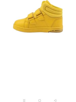 Cool Unisex Esnek Rahat Kalıp Çocuk Spor Ayakkabı Tam Kalıp Ortopedik Günlük Ayakkabı Sarı Boğazlı Pepe