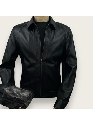 Always Leather Yakası Kürklü Usta Işi Özel Dikim Deri