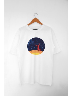 Mind Earth Unisex Oversize %100 Organik Pamuk Basketball T-Shirt