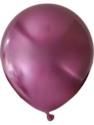 Organizasyon Pazarı 12 inç Pembe renk 25 li Krom-Mirror-Aynalı Dekorasyon Balonu