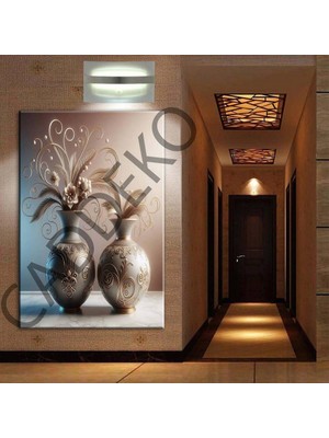 Caddeko Vazo ve Çiçekler Kanvas Tablo DKMR388