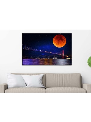 Caddeko Masal Istanbul Boğaz Köprüsü Masalsı Gece Istanbul Tablosu Dkm-75-1b