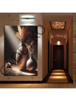 Caddeko Vazo ve Çiçekler Kanvas Tablo DKMR387