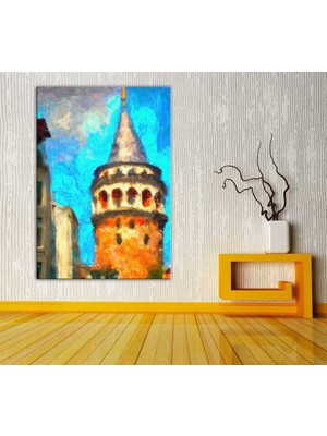 Caddeko Istanbul Galata Kulesi Yağlı Boya Görünüm Sanatçı Selçuk Özkan DKMR256
