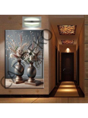 Caddeko Vazo ve Çiçekler Kanvas Tablo DKMR381