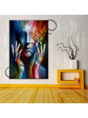 Caddeko Renkli Yüz Kanvas Tablo DKMR341