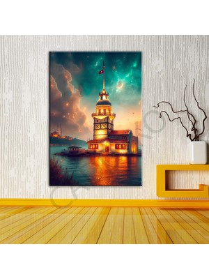 Caddeko Istabul Kızkulesi Fantastik Dekoratif Kanvas Tablo DKMR473