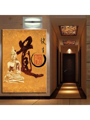 Caddeko Buddha Feng Shui Buda Kanvas Tablo K68-29