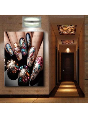 Caddeko Tırnak Süsleme, Nail Art Kanvas Tabloları Dkm-Trn7