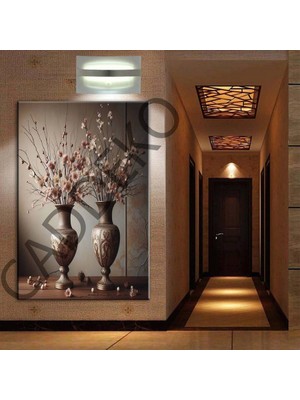 Caddeko Vazo ve Çiçekler Kanvas Tablo DKMR383