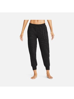 Nike Yoga Therma-Fit Luxe Cozy Fleece Jacquard Kadın Çift Taraflı Siyah Eşofman Altı DQ6314