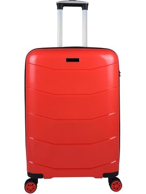 Bagacar Ultra Hafif Kırılmaz Silikon Kabin Boy Valiz Kırmızı+Etiket Hediyeli!