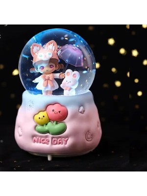 Güzel Bir Gün  Büyük Boy Püskürtmeli Müzikli Işıklı Kar Küresi