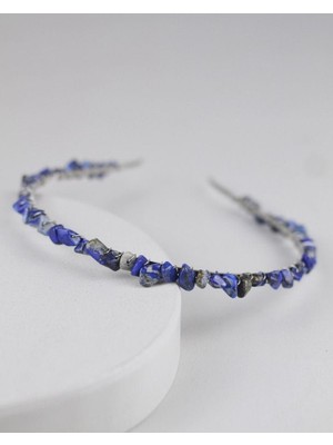 Medusa Lapis Lazuli Doğal Taş Taç (Doğal Taş, Taç, Saç Aksesuarı)