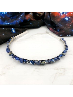 Medusa Lapis Lazuli Doğal Taş Taç (Doğal Taş, Taç, Saç Aksesuarı)