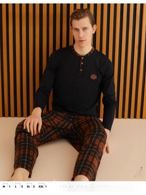 Pijamoni Erkek Süprem Uzun Kol Ince Pijama Takımı 6300 / 3 - 1 Adet