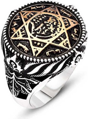 Gumush Gümüş Süleyman Peygamber Mührü Erkek Yüzük 26