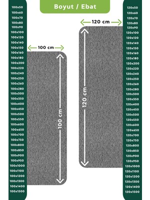 Edükkanım Kaydırmaz Gri Karmaşık Paspas EN:120CM 120 x 900