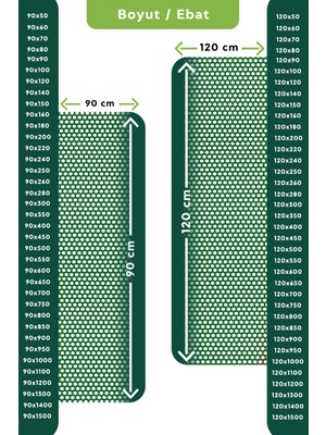 Edükkanım Kaydırmaz Yeşil Bal Petek Paspas EN:120CM 120 x 700