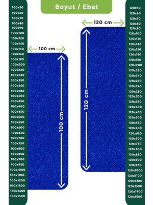 Edükkanım Kaydırmaz Mavi Karmaşık Paspas EN:100CM 100 x 1200