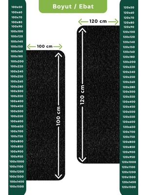 Edükkanım Kaydırmaz Siyah Karmaşık Paspas EN:120CM 120 x 150