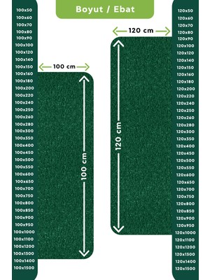 Edükkanım Kaydırmaz Yeşil Karmaşık Paspas EN:100CM 100 x 240