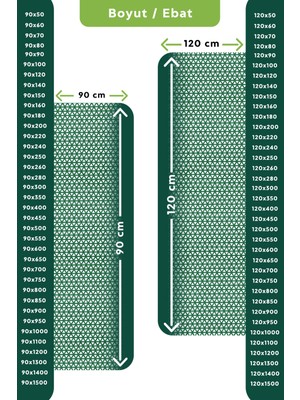 Edükkanım Kaydırmaz Yeşil Yıldız Paspas EN:120CM 120 x 100