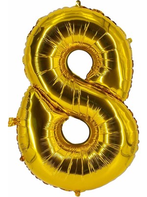 Organizasyon Pazarı 34 inç 8 Gold Renk Rakam Folyo Balon