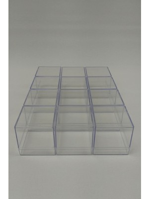 Plastik Kare Kutu Nikah Şekeri 12 Adet