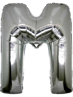 Organizasyon Pazarı 34 inç M Gümüş Renk Harf Folyo Balon