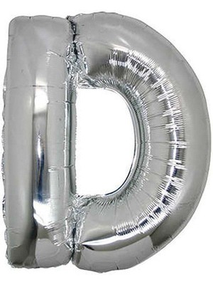Organizasyon Pazarı 34 inç D Gümüş Renk Harf Folyo Balon
