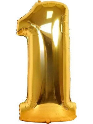 Organizasyon Pazarı 34 inç 1 Gold Renk Rakam Folyo Balon