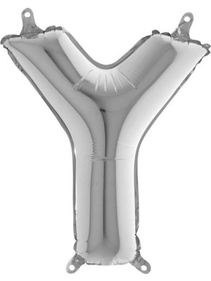 Organizasyon Pazarı 34 inç Y Gümüş Renk Harf Folyo Balon