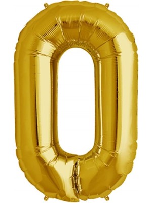 Organizasyon Pazarı 34 inç 0 Gold Renk Rakam Folyo Balon