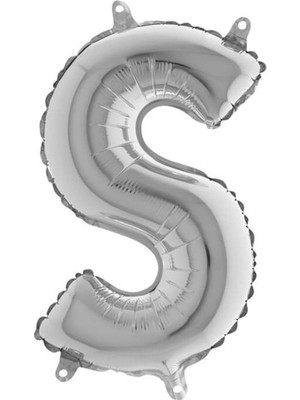 Organizasyon Pazarı 34 inç S Gümüş Renk Harf Folyo Balon