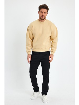 Kef Clothing Vizon Sweatshirt Oversize Sweatshirt Erkek Bisiklet Yaka Sweatshirt