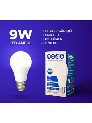 Noas 9W LED Ampül Beyaz Işık