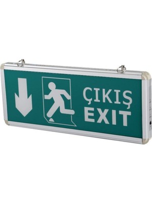 Cata CT-9167 Exit-Acil Çıkış Levhası Aşağı Ok Ledli Çift Yönlü (( Şarjlı ))
