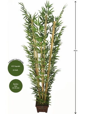 Yapay Çiçek Deposu Bambu Ağacı 6 Gövde 180 Cm(1.sınıf Yaprak) Model1