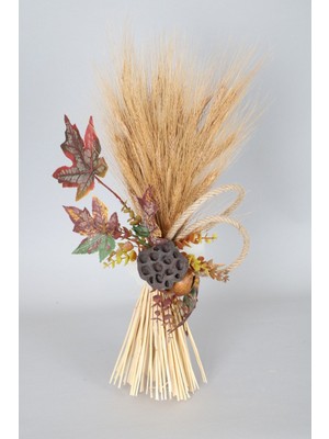 Yapay Çiçek Deposu Dekoratif Retro Başak Aranjmanı Duvar ve Masa Süsü