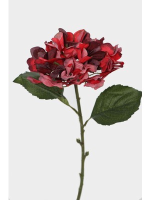 Yapay Çiçek Deposu Yapay Tek Dal Pastel Ortanca Dalı 58 cm Kırmızı